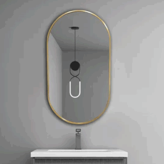 Aluminium Framed Oval Mirror 500mm