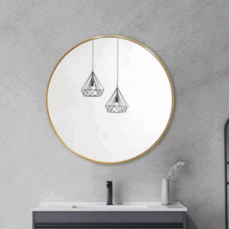 Aluminium Framed Round Mirror 600mm