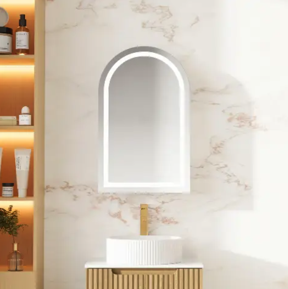 Athena 500*900mm LED Arch Wall Hung Shaving Cabinet - Single Door