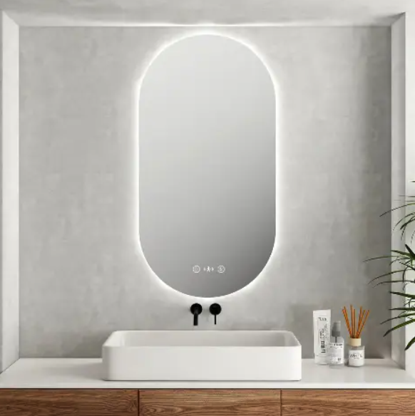 Luna LED Oval Mirror 500*900mm with Adjustable LED Lighting