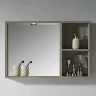 MIDI Series 90cm Mirror with Shelf - Colour choices Northen Alda or Costa Oak