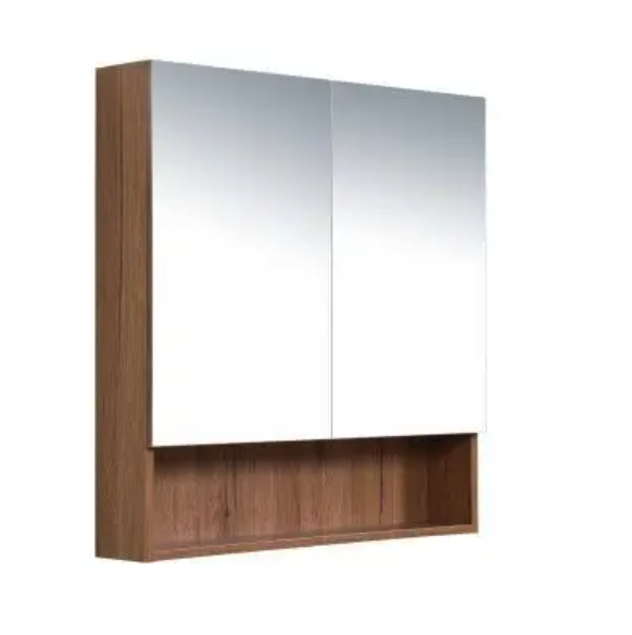 Woodgrain Shaving Cabinet with Shelf 900mm
